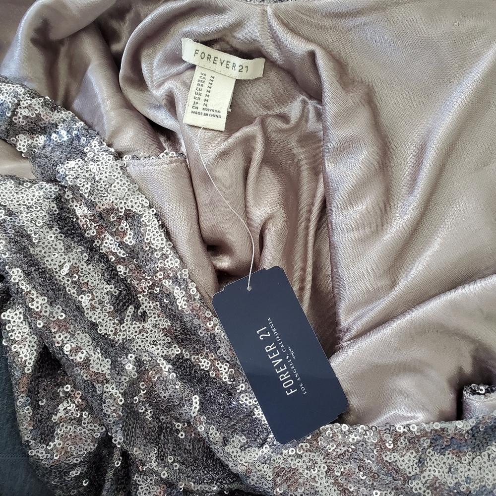 Forever 21 Silver Sequin Dress with Bow Back - Picture 8 of 8